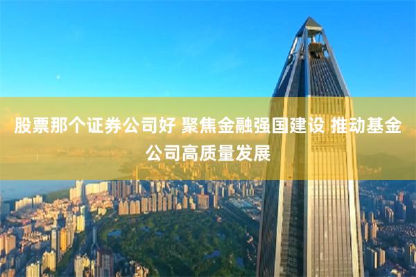 股票那个证券公司好 聚焦金融强国建设 推动基金公司高质量发展