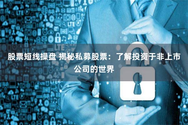 股票短线操盘 揭秘私募股票：了解投资于非上市公司的世界